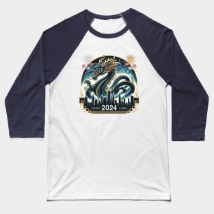 Dragon Over Chicago - 2024 Lunar New Year Baseball T-Shirt